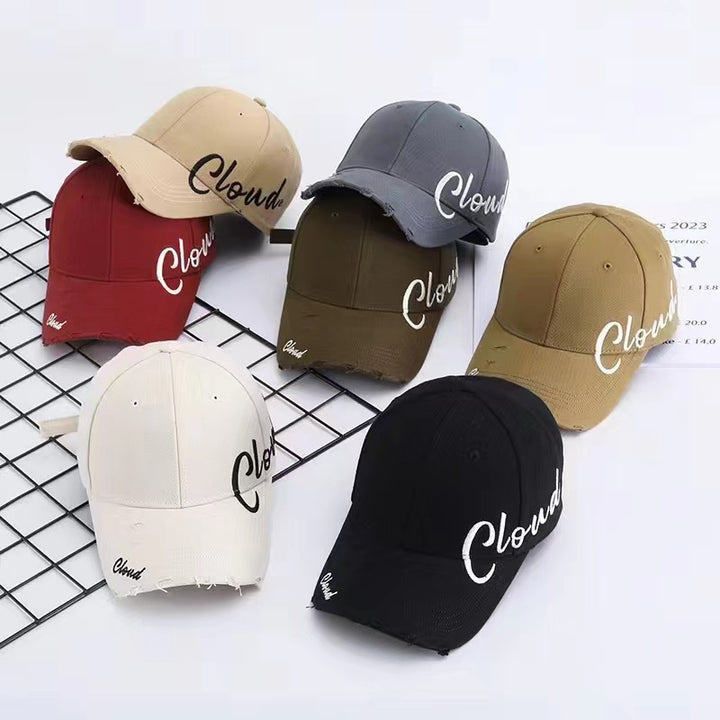 Kvinne Slitt Bomull Baseball Caps med Skript Design Skanto