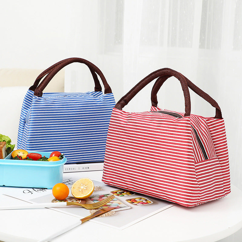 Insulated lunch bag with elegant stripe pattern Skanto