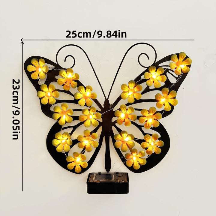 Decorative Metal Bee Wall Light with Integrated Fairy LED Lamp and Solar Module Skanto