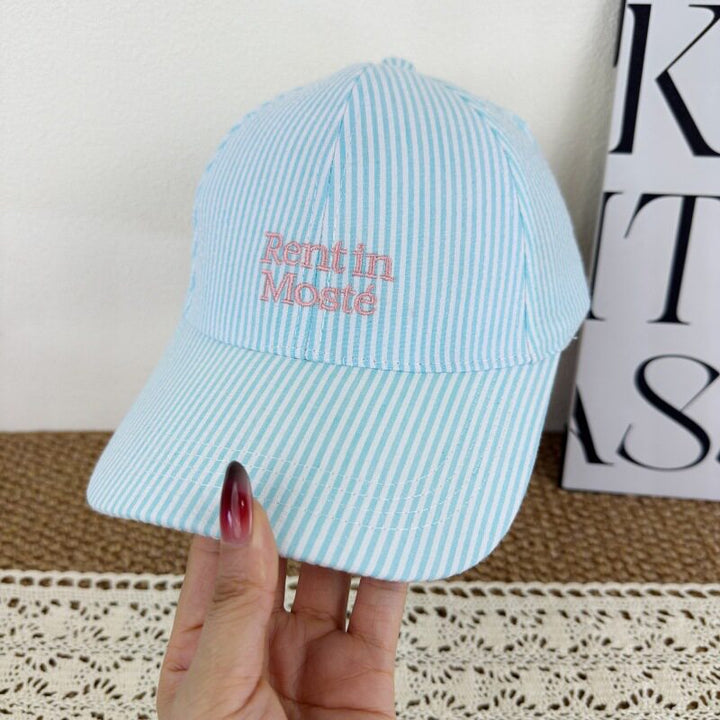 Kvinne Stripet Brodert Baseball Caps Skanto