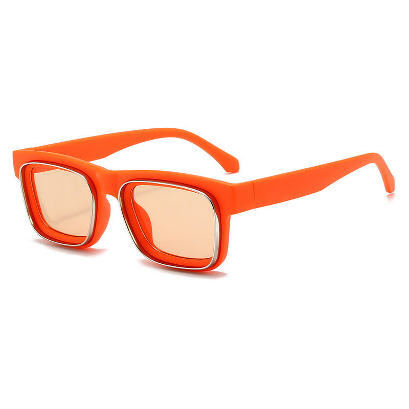 Dame moteriktig firkantet solbrille med kontrasterende ramme Skanto
