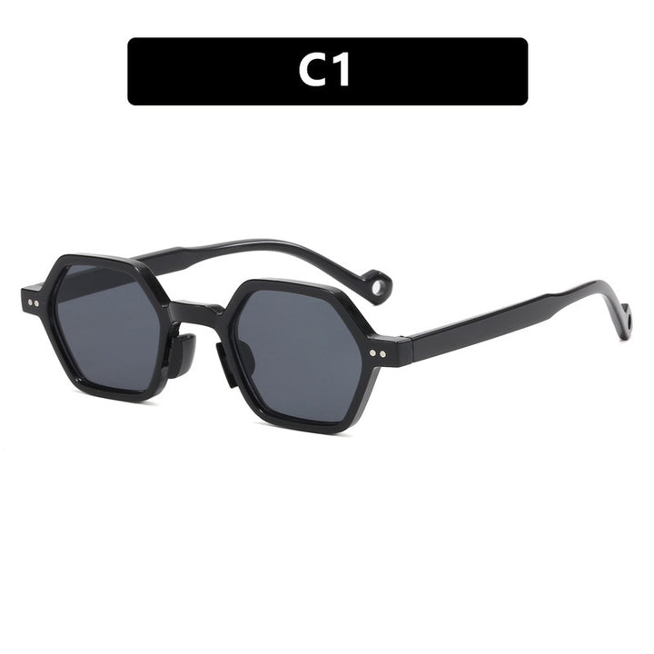 Dame sekskantet solbrille med gjennomsiktig ramme Skanto