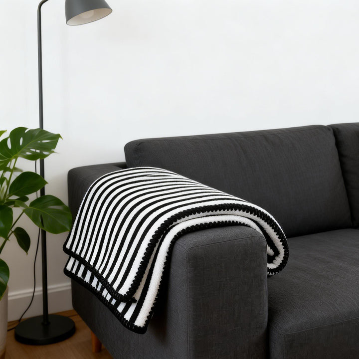 Dame Behagelig Pledd med Stripemønster Skanto