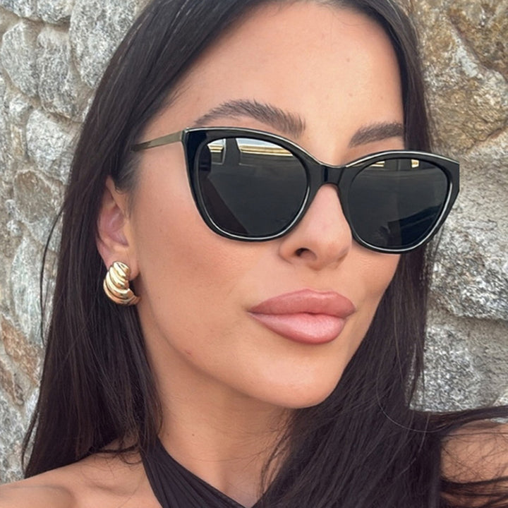 Dame elegant Cat-Eye solbrille med høy kvalitet ramme og UV-beskyttelse Skanto