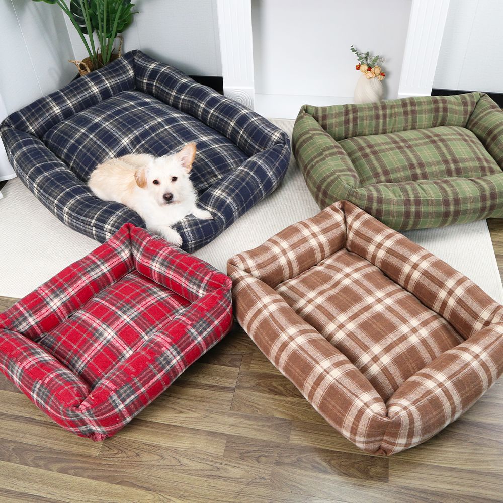 Koselig fleece-fôret hundeseng