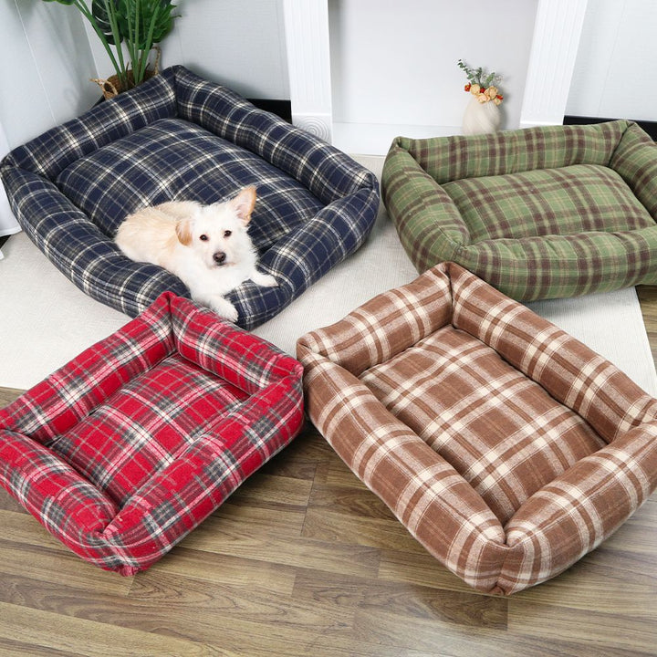 Koselig fleece-fôret hundeseng