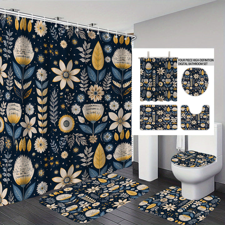 Digital Floral Theme Baddekor Sett Skanto