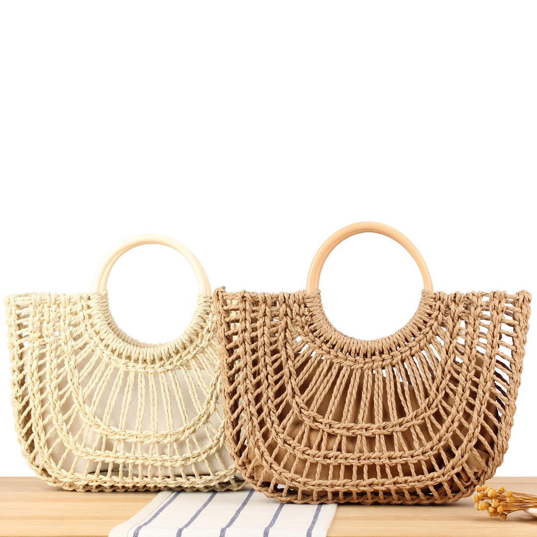 Handbag with Horizontal Weave and Practical Inner Pouch Skanto