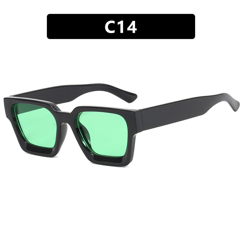 Damer moterik kvadratisk solbrille med robust ramme og gule glass Skanto