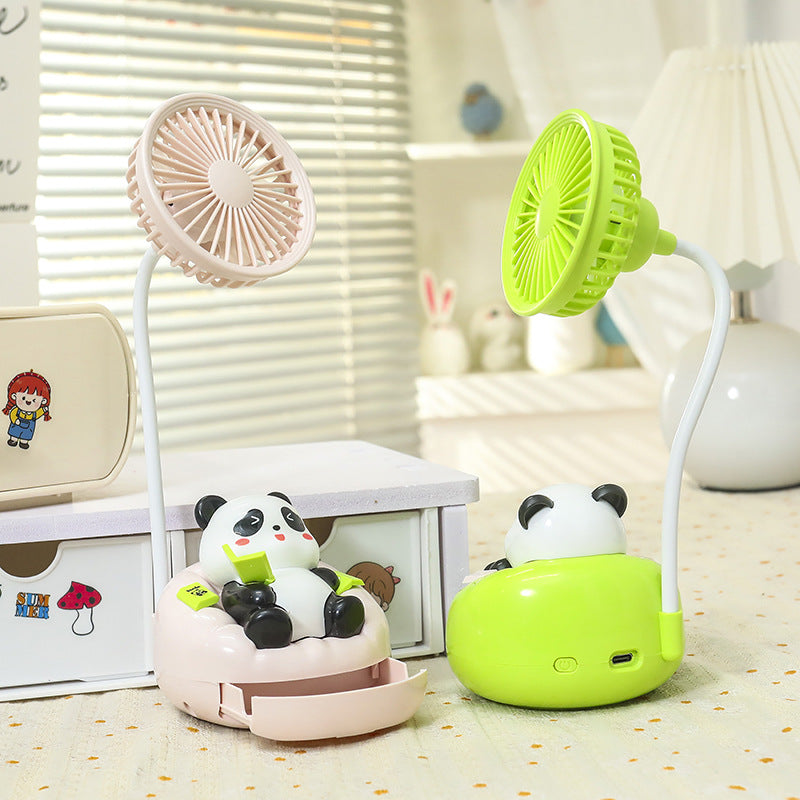 Dame Bærbar Mini-vifte med søtt panda-design Skanto