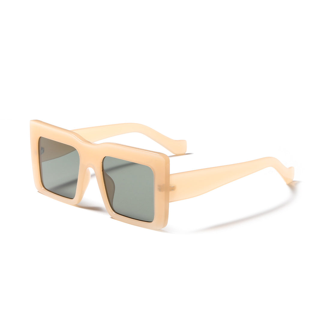 Dame firkantet solbrille med gjennomsiktig ramme og UV-beskyttelse Skanto