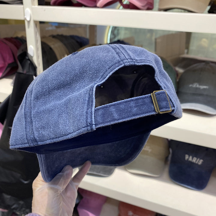 Herres Slitt Justerbar Denim Baseball Cap Skanto
