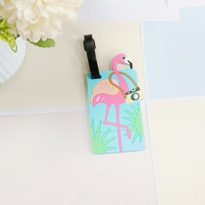 Unisex Bagasjelapp i Flamingo-design Skanto
