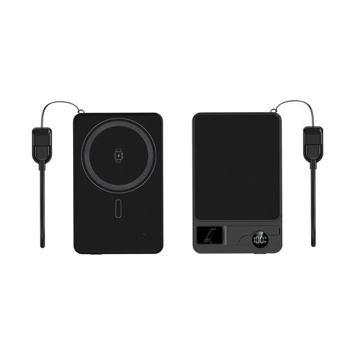 Bærbar Powerbank med integrert trådløs ladeteknologi og dual hurtigladingsfunksjon Skanto