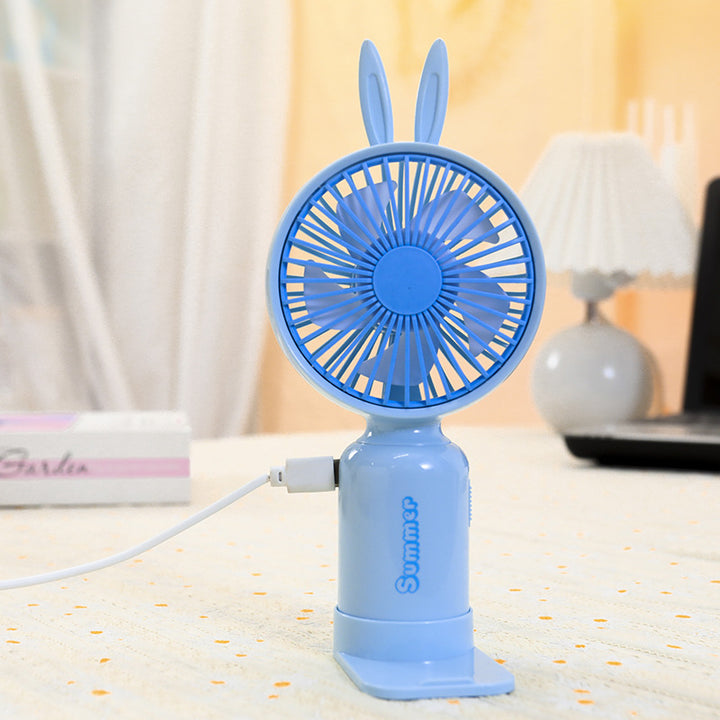 Dame nan bærbar USB Mini-vifte med LED nattlys, sammenleggbart stativ og søtt design Skanto