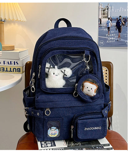 Casual Clear Panel Skole Ryggsekk