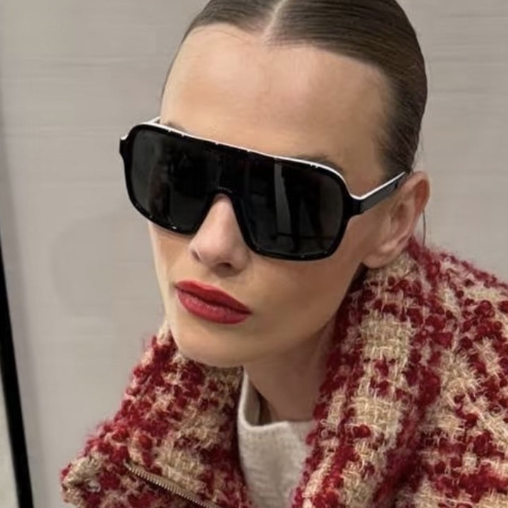 Dame oversized solbriller med bred ramme Skanto