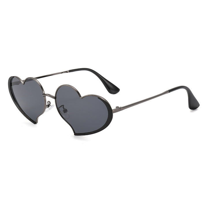 Dame hjerteformet solbrille med glamorøs ramme Skanto