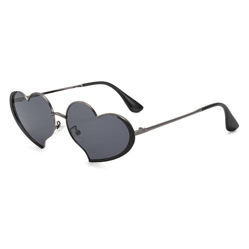 Dame hjerteformet solbrille med glamorøs ramme Skanto