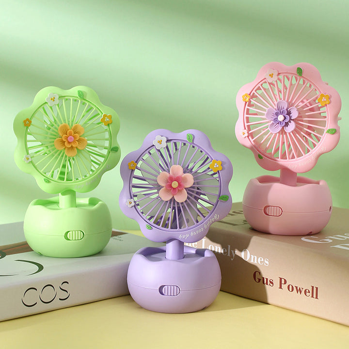 Dame bærbar blomsterdesign mini-vifte Skanto