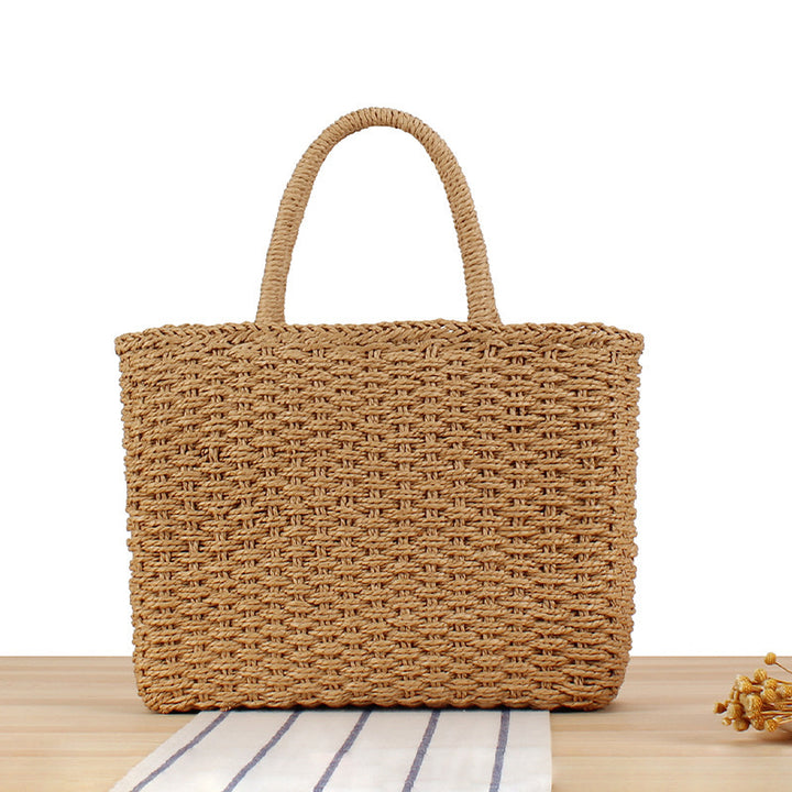 Woven Basket Bag with Handmade Braid Skanto