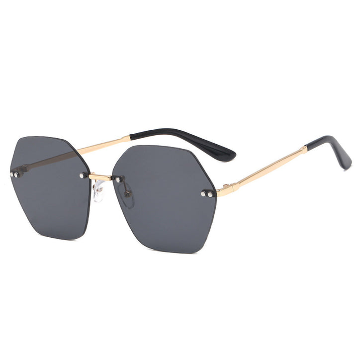 Damer hexagonal solbrille med elegant metallramme Skanto