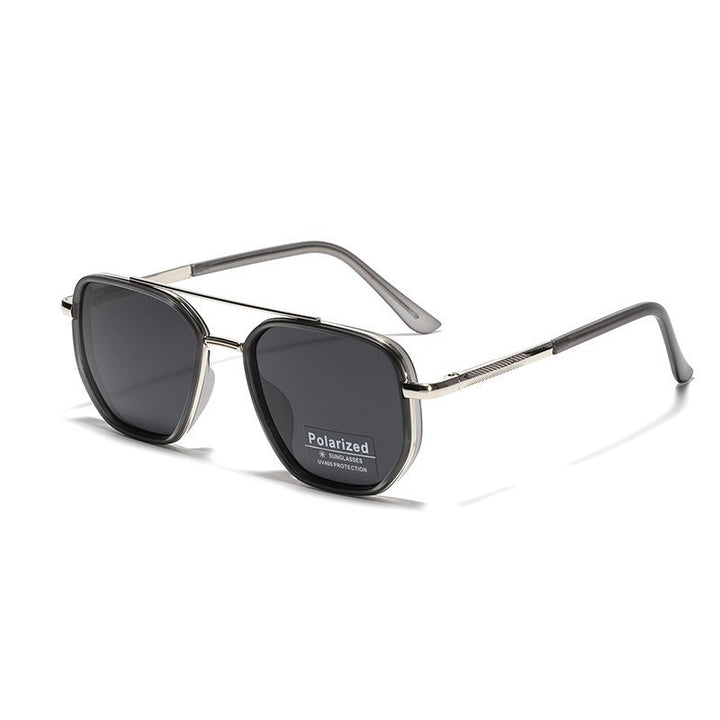 Dame kvadratisk solbrille med polarisert glass og elegant metallramme Skanto