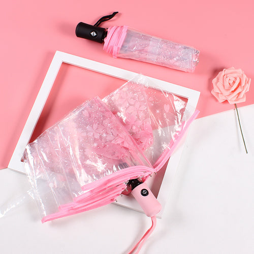 Damer elegant og bærbar paraply med blomsterdesign Skanto