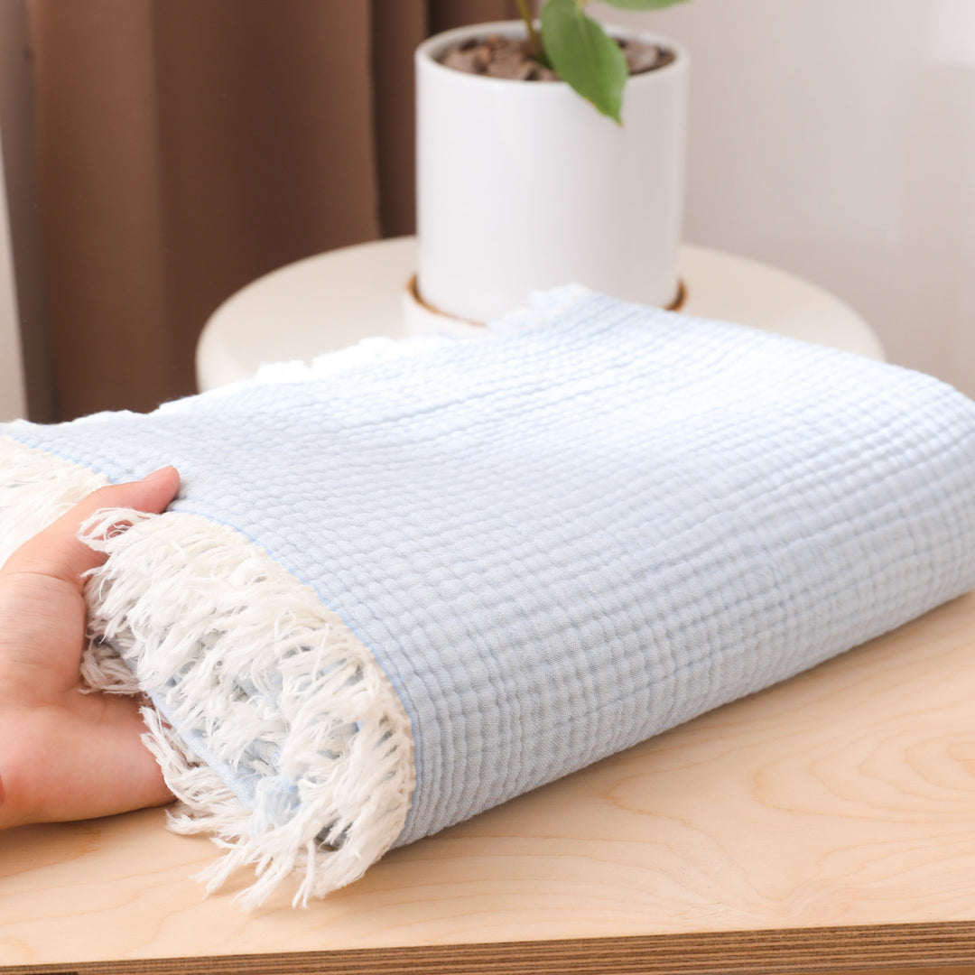 Kvinne moderne og stilig vaffelstruktur rutete teppe Skanto