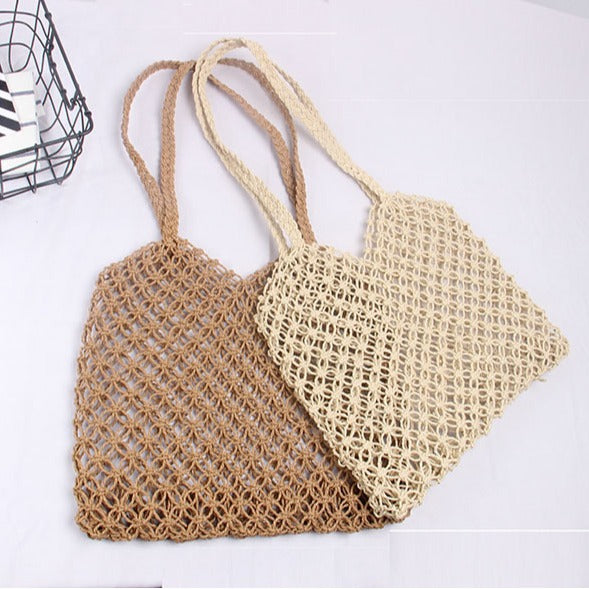Strukturert Rattan-Handlebag Skanto