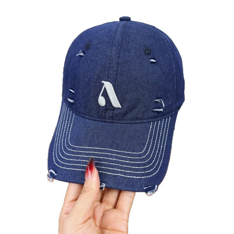 Herre Slitt Denim Stil Caps Skanto