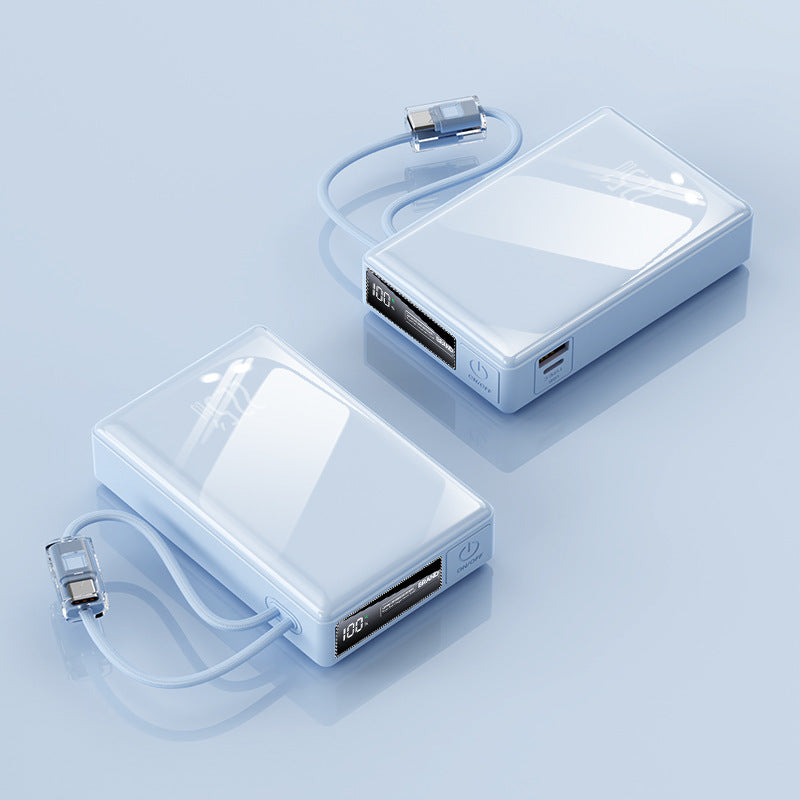kompakt powerbank med integrert kabel og digital ladeindikator Skanto