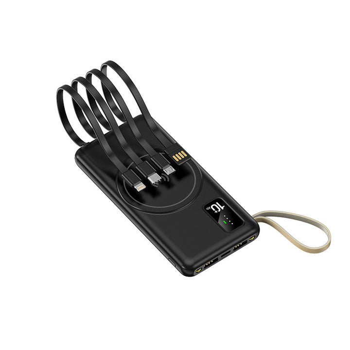 Bärbar Qi-lade-powerbank med multifunksjonelle Usb-tilkoblinger Skanto