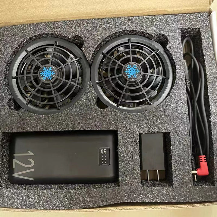 Unisex nan bærbar Doppel-USB kjøleplate med integrert powerbank og USB ladetilpasser Skanto