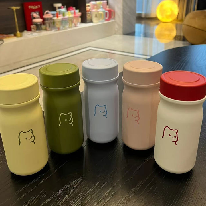 Damen Isoliertrinkflasche mit sicherem Klappdeckel und stylischem Tiermotiv Skanto