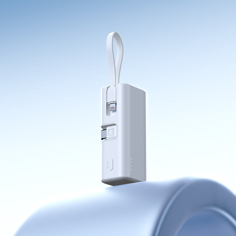 Mini Powerbank med integrert ladekabel og LED-display Skanto