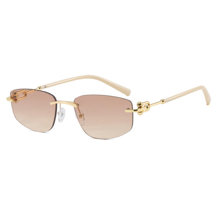 Dame elegant halvramme-briller med luksuriøs metallramme og transparente glass Skanto
