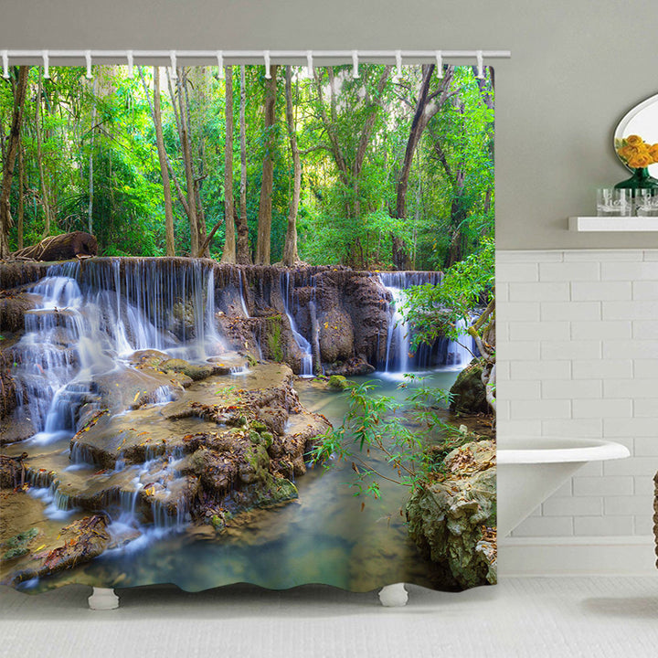 Scenic Waterfall Print Dusjforheng Skanto