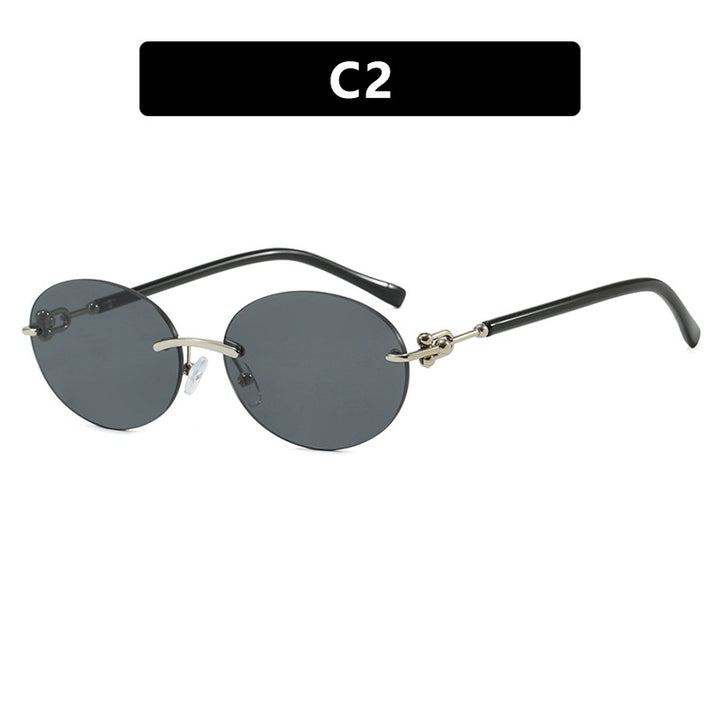 Dame oval solbrille med luksuriøs metallramme og speilbelagte glass Skanto