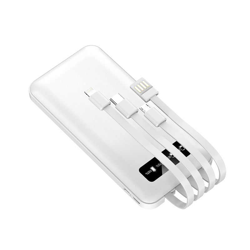 Multifunksjonell Powerbank med integrerte ladekabler Skanto