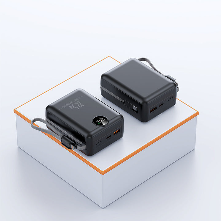 Bærbar powerbank med LCD-skjerm og multifunksjonelle tilkoblingsmuligheter Skanto