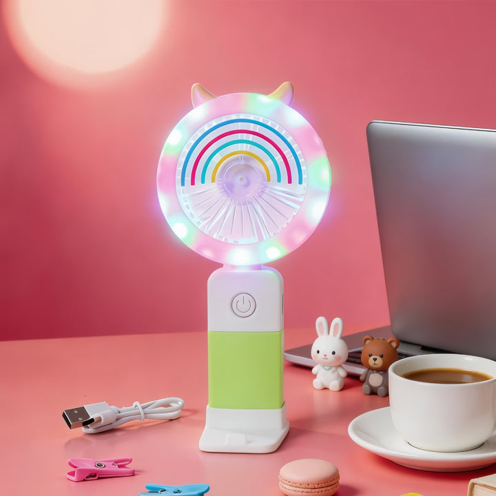 Dame Bærbar LED-vifte med lekent dyredesign Skanto