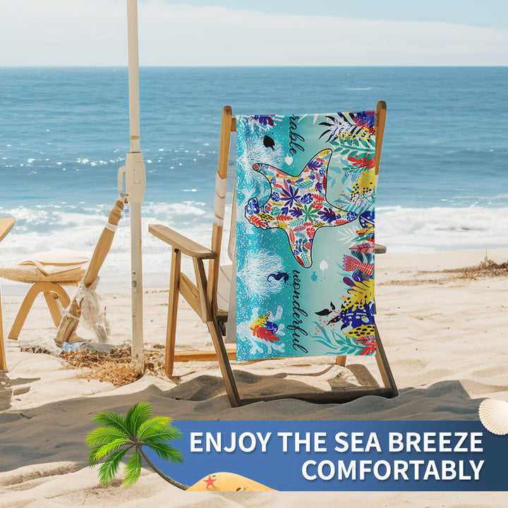 Ladies beach towel with maritime stripe pattern Skanto