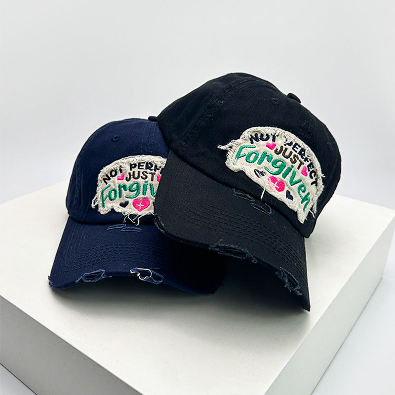 Kvinne Distressed Cotton Inspirerende Baseball Cap Skanto