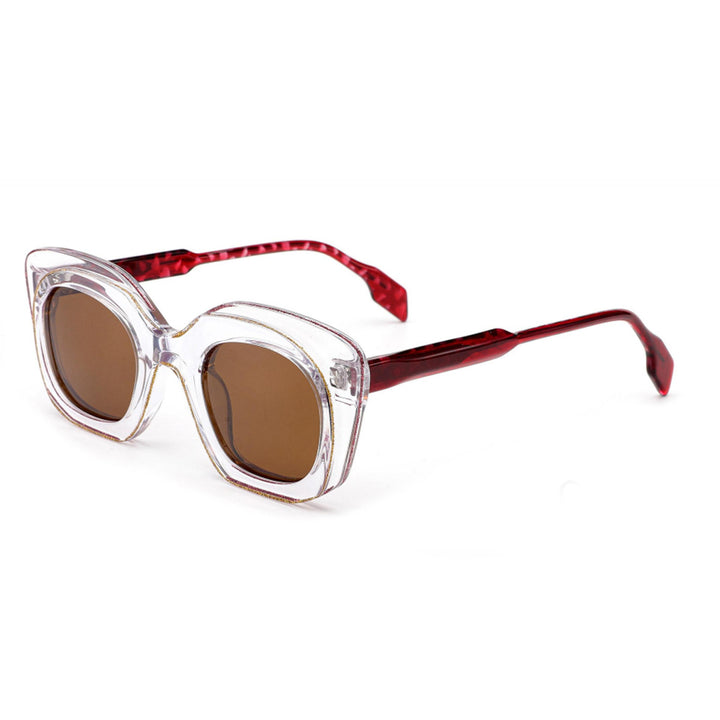 Dame solbriller med bred, moderne ramme Skanto