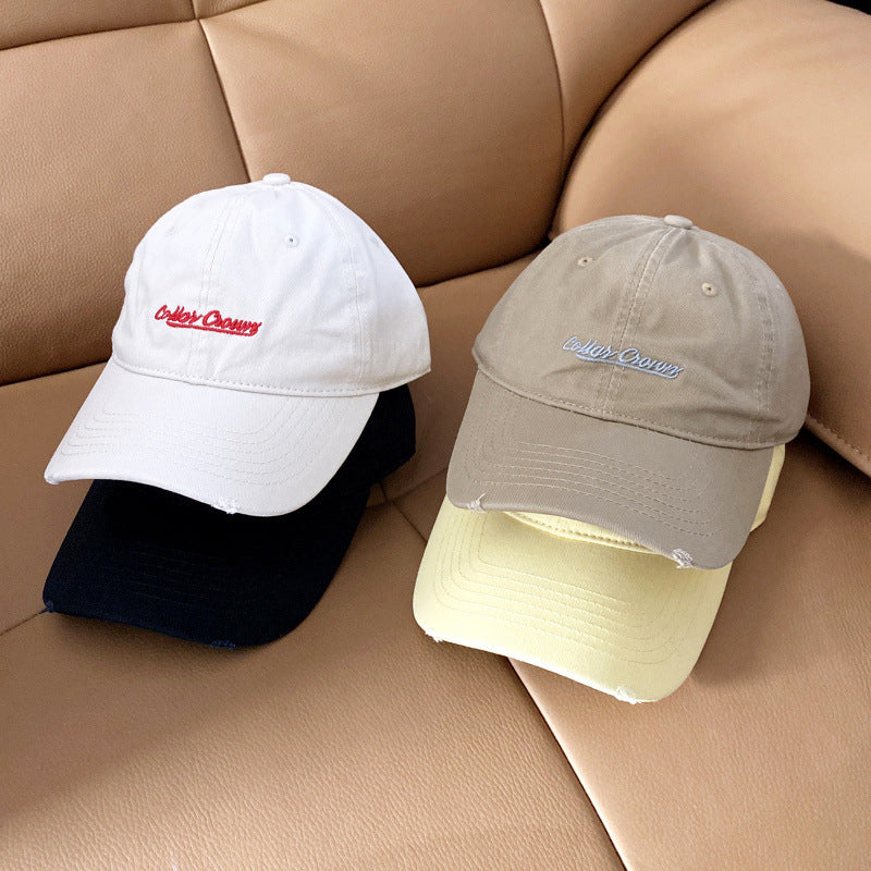 Kvinne Casual Distressed Cotton Baseball Cap Skanto