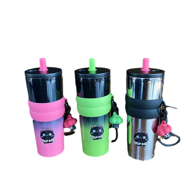 Dame leken kaffekopp med silikondeksel og integrert anheng Skanto