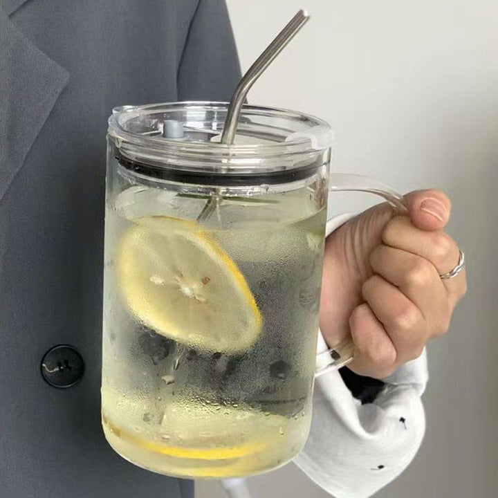 Dame Multifunksjonell glasskanne med lokk og sugerør Skanto