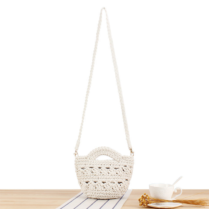 Lekker Makramee Crossbody Bag med Flettet Håndtak Skanto