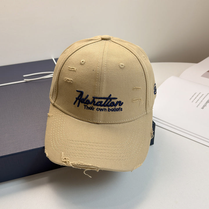 Dame Dame Slittet Brodert Baseball Cap Skanto